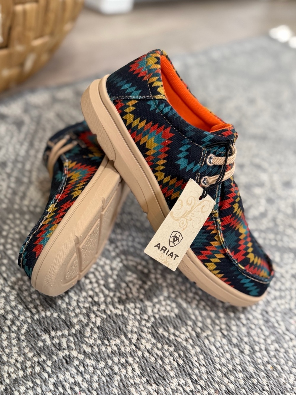 New Ariat Kids' Multicolor Aztec Slip-On Shoes Hilo New with tags size 3